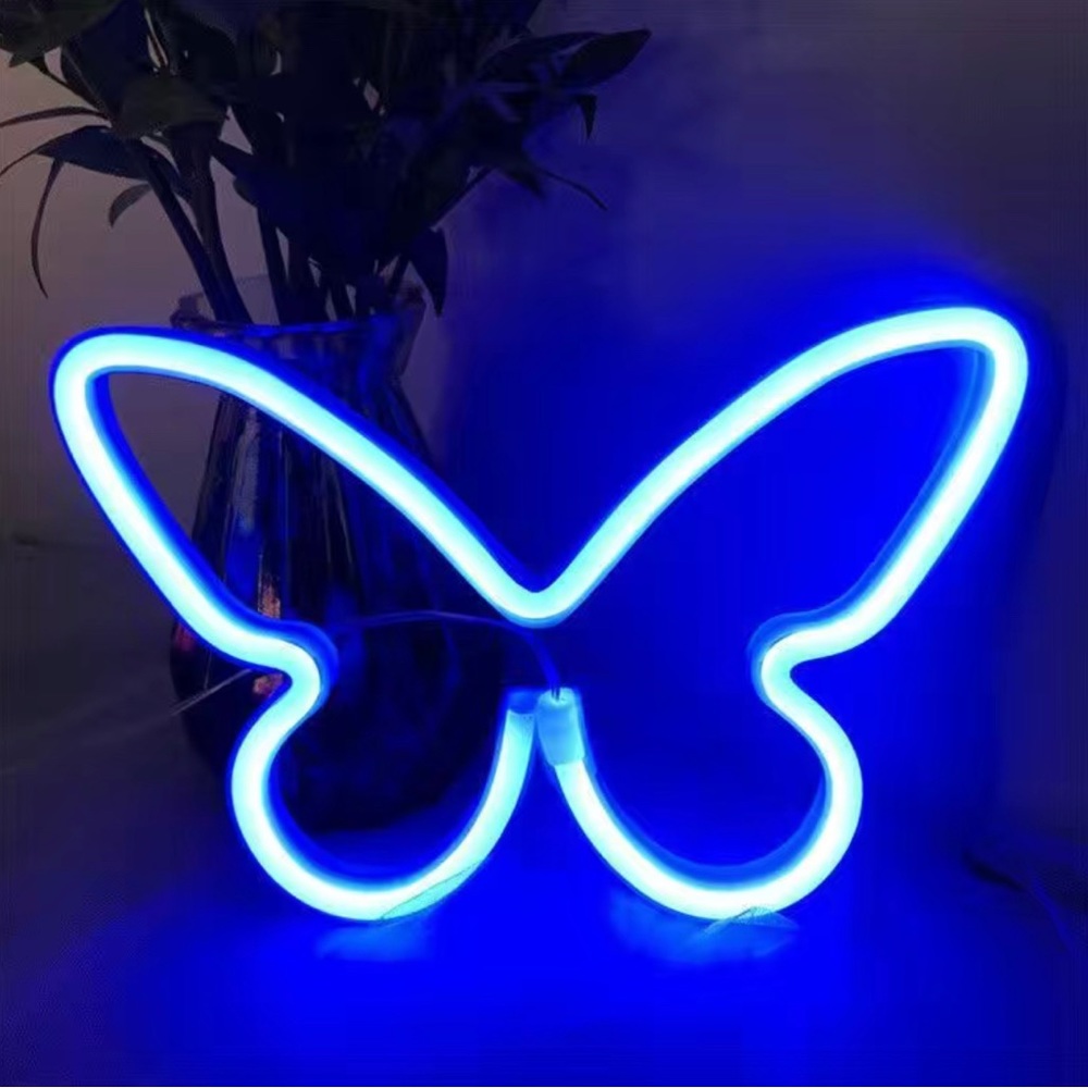 NIB Butterfly Neon Sign - BLUE